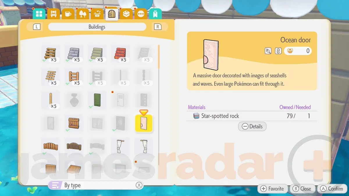 Ocean door recipe and materials in Pokémon Pokopia