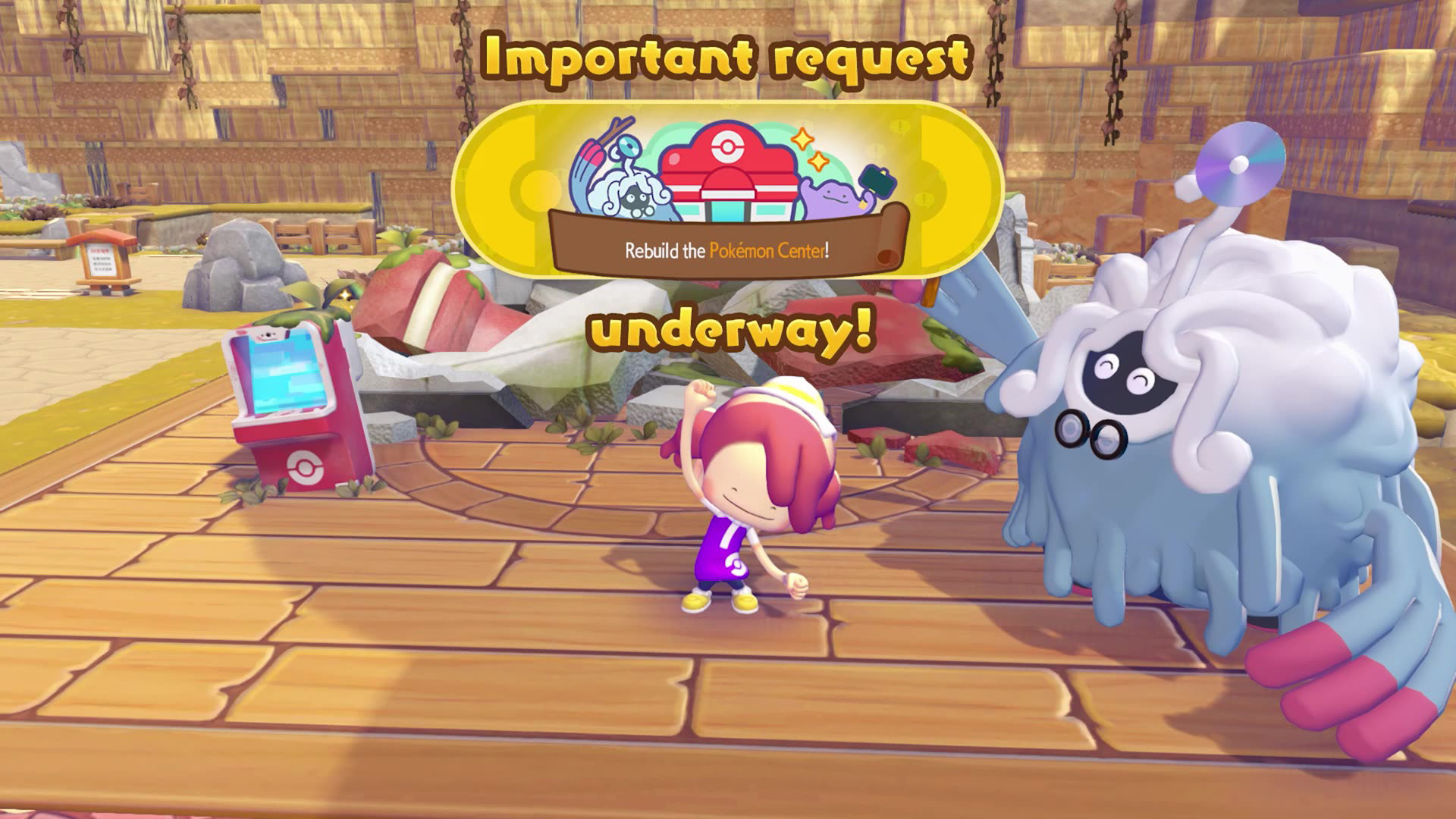 Important request to rebuild the Pokémon Center with Professor Tangrowth