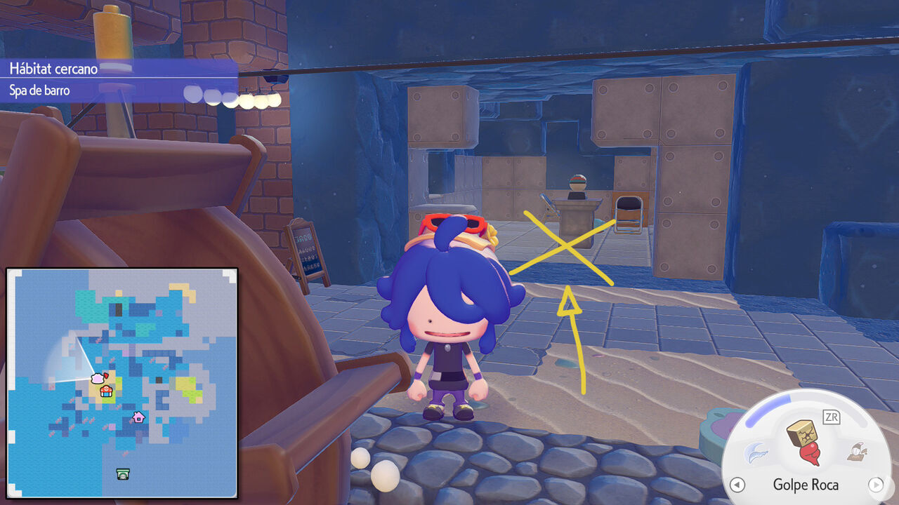 Hidden room beside the waterwheel for Treasure Map No. 1