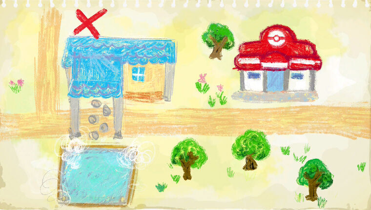 Treasure Map No. 1 drawing in Bubbly Basin