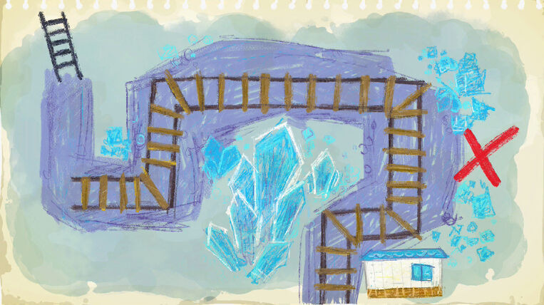 Treasure Map No. 4 drawing in Bubbly Basin