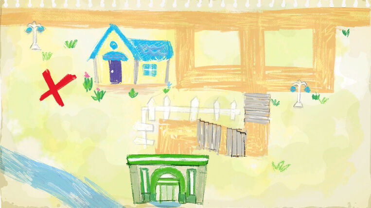 Treasure Map No. 6 drawing in Bubbly Basin